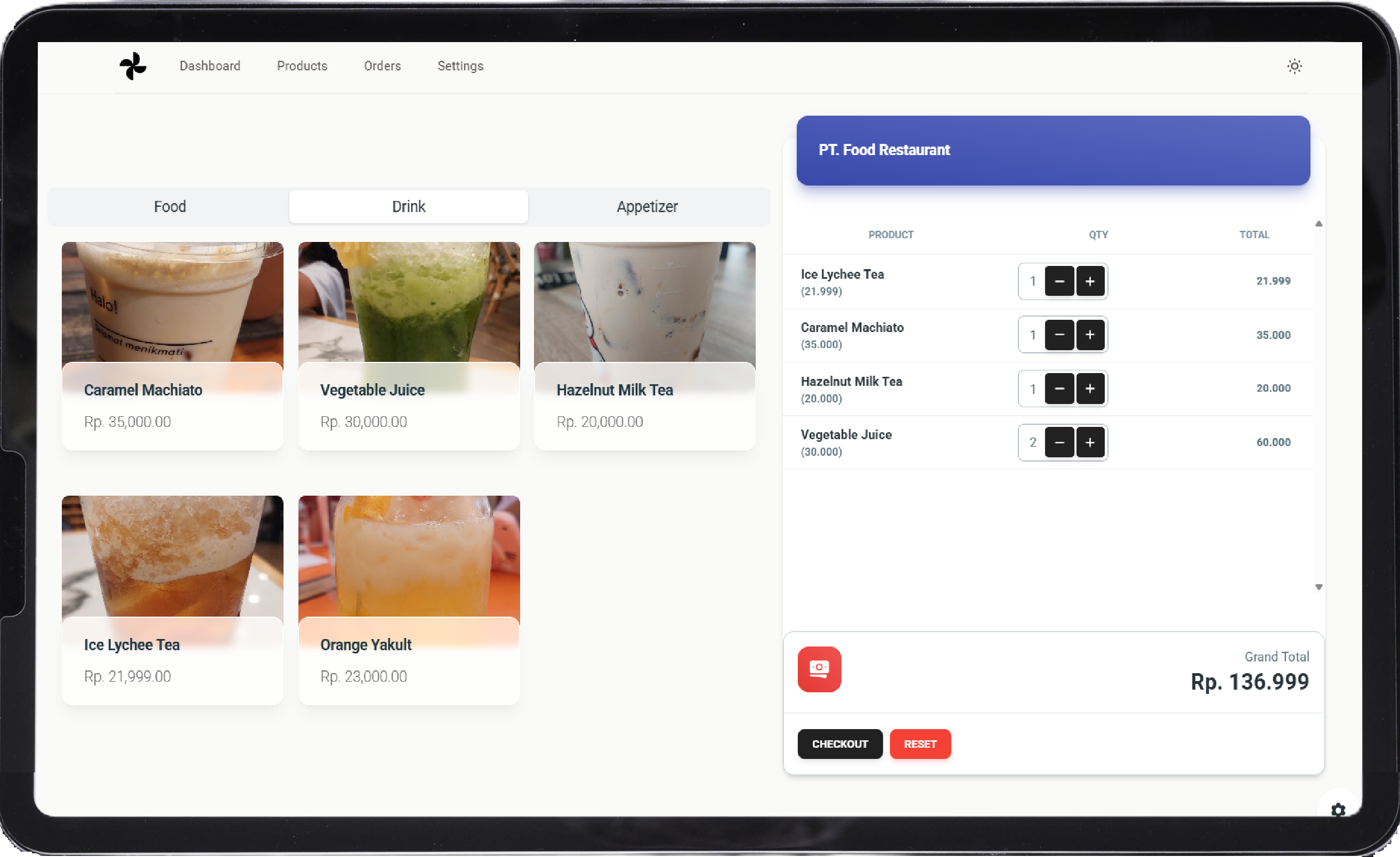 Product Screenshot on Tablet